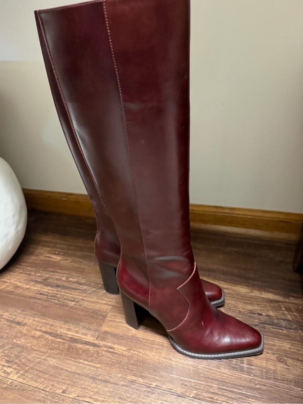 Vince Camuto Tall Leather Knee-High Boots in Burgundy